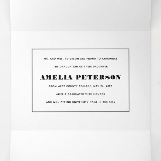 タイポグラフィクラスの2025 photo collage白黒 三つ折り案内状 (内部中)