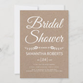 タイポグラフィクラフト紙結婚ブライダルシャワー 招待状 (正面)