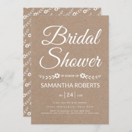 タイポグラフィクラフト紙結婚ブライダルシャワー 招待状