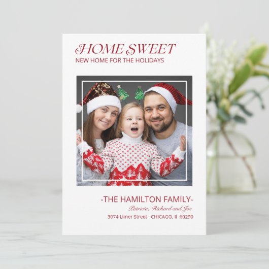 タイポグラフィクリスマスの動く告知の写真 シーズンカード (スタンド正面)