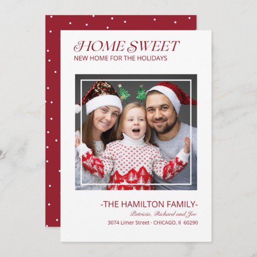 タイポグラフィクリスマスの動く告知の写真 シーズンカード (正面/裏面)