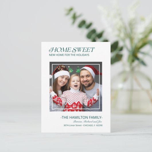 タイポグラフィクリスマスの動く告知の写真 シーズンポストカード (スタンド正面)