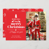 タイポグラフィクリスマスフォトカード シーズンカード (正面/裏面)