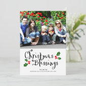 タイポグラフィクリスマス恵みホリデイフォトカード シーズンカード (スタンド正面)
