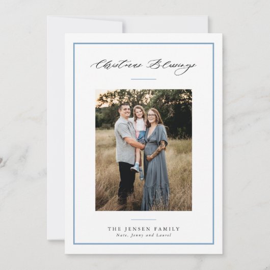 タイポグラフィクリスマス恵みホリデーフォトカード シーズンカード (正面)