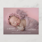 タイポグラフィクリスマス誕生日発表カード ポストカード (正面)