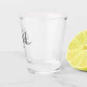 タイポグラフィクールハッピーバースデー40th Birthday with Name ショットグラス (右)