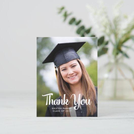 タイポグラフィクール卒業ありがとうございました ポストカード (スタンド正面)