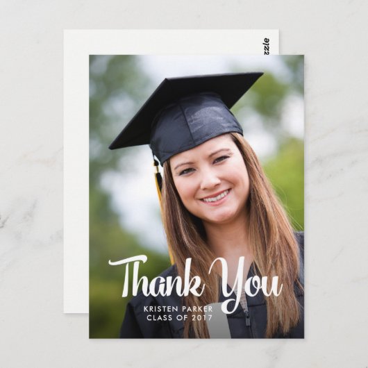 タイポグラフィクール卒業ありがとうございました ポストカード (正面/裏面)