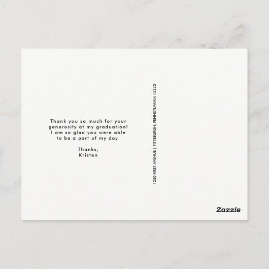 タイポグラフィクール卒業ありがとうございました ポストカード (裏面)