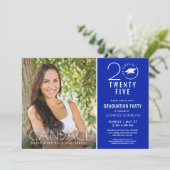 タイポグラフィグラッドキャップ王室のブルー 招待状 (スタンド正面)