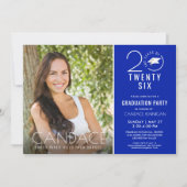 タイポグラフィグラッドキャップ王室のブルー 招待状 (正面)