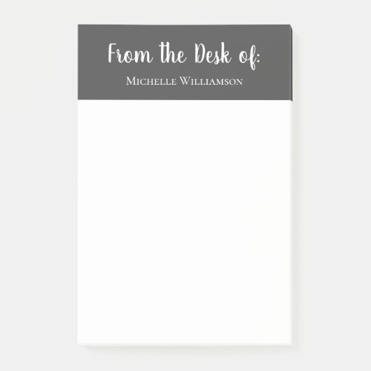 タイポグラフィグレイのデスクエレガントからシンプル ポストイット (正面)