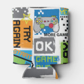 タイポグラフィゲームのピクセルよくはしゃぐ:背景。 缶クーラー (裏面)