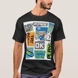 タイポグラフィゲームのピクセルよくはしゃぐ：背景。 Tシャツ