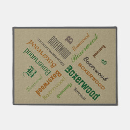 タイポグラフィコラージュ任意のファミリ名任意の色 ドアマット