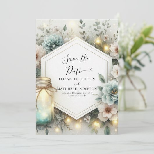 タイポグラフィシック・メイソン結婚ジャー セーブザデート (スタンド正面)