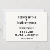 タイポグラフィシンプルが発生している日付を保存 セーブザデート (裏面)