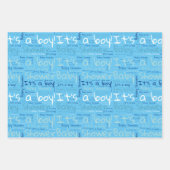 タイポグラフィシンプルは男の子のシャワーだ ラッピングペーパーシート (正面)