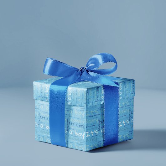 タイポグラフィシンプルは男の子のシャワーだ ラッピングペーパー