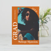 タイポグラフィシンプルアーチフォト卒業招待状 招待状 (スタンド正面)