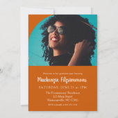 タイポグラフィシンプルアーチフォト卒業招待状 招待状 (裏面)