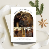 タイポグラフィシンプルアーチ3写真クリスマス恵み シーズンカード