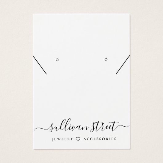 タイポグラフィシンプルイヤリングネックレスディスプレイカード (正面)
