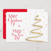 タイポグラフィシンプルクリスマスの挨拶ウィッシュカード (正面/裏面)