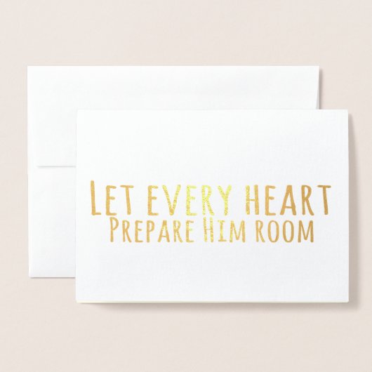 タイポグラフィシンプルクリスマスカロル歌詞 箔カード (封筒付き正面)