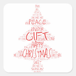 タイポグラフィシンプルクリスマスツリー スクエアシール