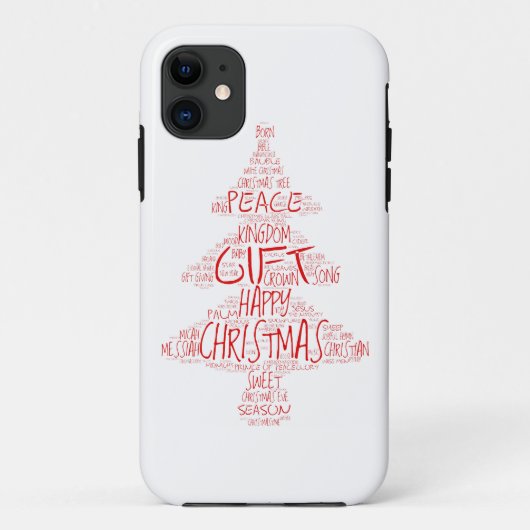 タイポグラフィシンプルクリスマスツリー Case-Mate iPhoneケース (裏面)