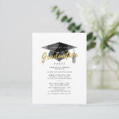 タイポグラフィシンプルグラードミニマリスト卒業 インビテーションポストカード (スタンド正面)