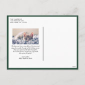 タイポグラフィシンプルグリーンカラーブロックフォト シーズンポストカード (裏面)