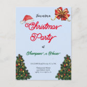 タイポグラフィシンプルグリーンツリーズのクリスマス シーズンポストカード (正面)