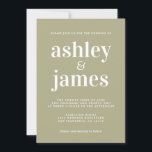 タイポグラフィシンプルシックセージ結婚グリーン 招待状<br><div class="desc">シンプルとシックな結婚式招待状は白スタイリッシュ色とエレガントタイポグラフィをモダン上品な緑の背景に備えている。単にあなたの結婚詳細を追加する。Happy Dolphin Studio専用。必要もしな救済連絡製品または製品に関してはhappydolphinstudio@outlook.comまでお問い合わせください。私たちはあなたの救済最も美し結婚い一日を作って嬉しい！</div>