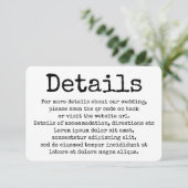 タイポグラフィシンプルタイプライター詳細QRコード エンクロージャーカード (スタンド正面)