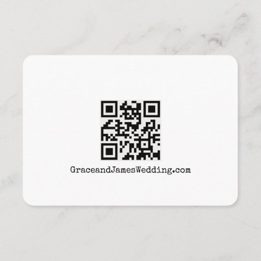 タイポグラフィシンプルタイプライター詳細QRコード エンクロージャーカード (裏面)