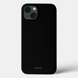タイポグラフィシンプルネームパーソナライズされたブラックコーラル iPhone 13ケース