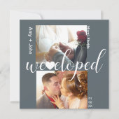 タイポグラフィシンプルハートEloped Nuteralフォトカード カード (正面)