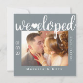 タイポグラフィシンプルハートElopementフォトカード カード (正面)