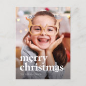 タイポグラフィシンプルファミリーフォトホリデーポストカード シーズンポストカード (正面)