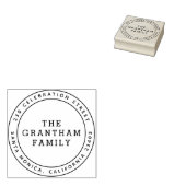 タイポグラフィシンプルファミリー名ラウンド差出人住所 ラバースタンプ (押印)