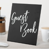 タイポグラフィシンプルブラックゲストブック 台座サイン (インサイチュ)