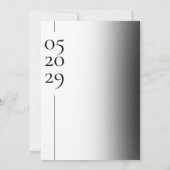 タイポグラフィシンプルブラック&ホワイト結婚式招待状 招待状 (裏面)