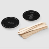 タイポグラフィシンプルホワイト文字ブラック結婚式 プログラム ハンドファン (組立なし)