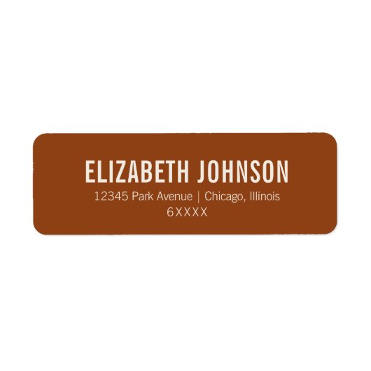 タイポグラフィシンプルボホテラコッタブライダルアドレス ラベル (正面)