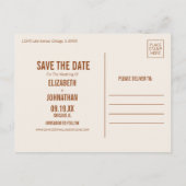 タイポグラフィシンプルボホテラコッタ日付を保存 案内ポストカード (裏面)