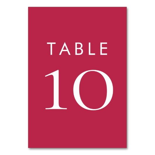 タイポグラフィシンプルマゼンタ結婚ーズ テーブルナンバー (正面)
