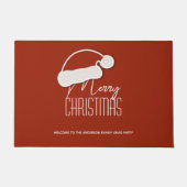 タイポグラフィシンプルメリークリスマスパーティー歓迎 ドアマット (正面)